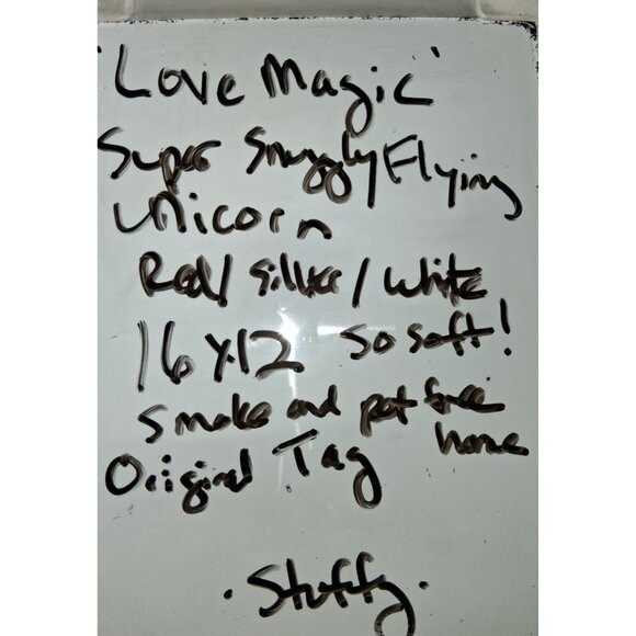 White & Red Unicorn Plush Toy By Love & Magic - Picture 9 of 9